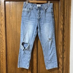 Twelve by Ontwelfth high-rise straight-leg cropped button fly jeans 28